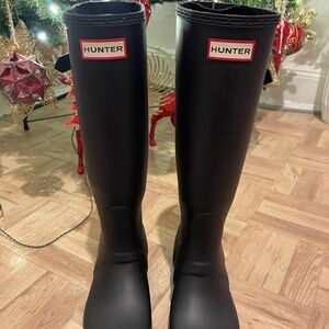 HUNTER Original Black Adjustable Tall Rain Boot
